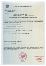 Licencja na wykonywanie transportu drogowego rzeczy